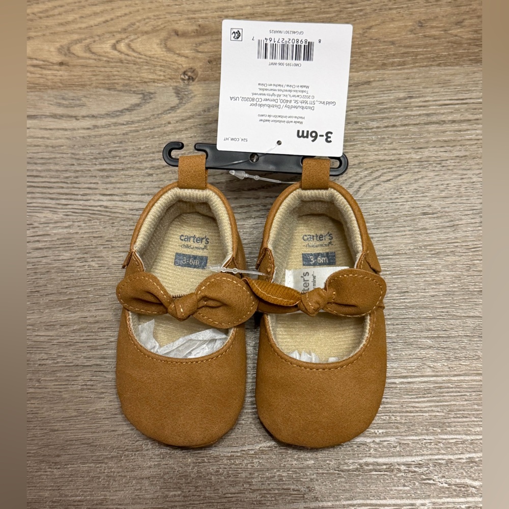 New Carters Baby Girl Booties Size 3-6 Months